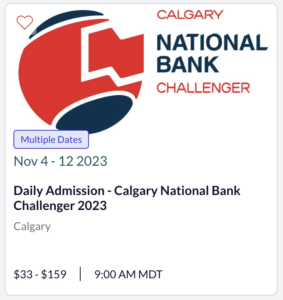 Calgary National Bank Challenger Daily Tickets Button