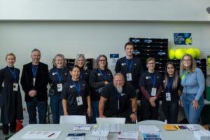 Photo of several volunteers at the Calgary National Bank Challenger